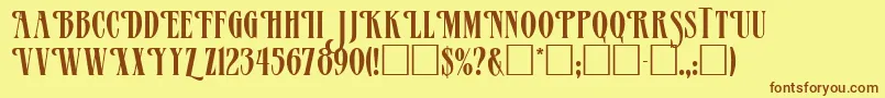Mazam-fontti – ruskeat fontit keltaisella taustalla