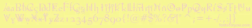 Vtpompouscircumstanceshapely Font – Pink Fonts on Yellow Background