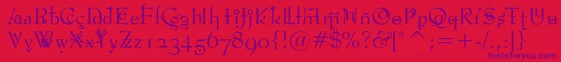 Vtpompouscircumstanceshapely Font – Purple Fonts on Red Background