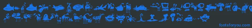 PfwonderbatsRegular Font – Blue Fonts on Black Background
