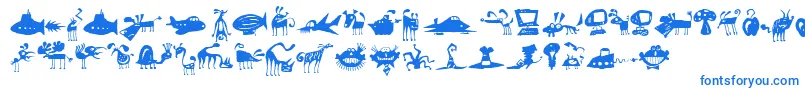 PfwonderbatsRegular-Schriftart – Blaue Schriften