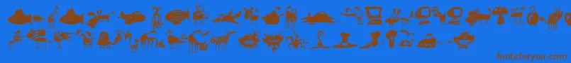 Police PfwonderbatsRegular – polices brunes sur fond bleu