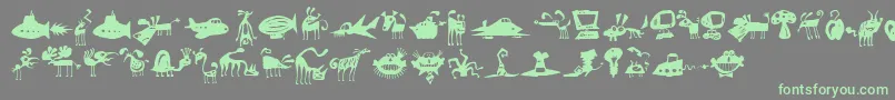Czcionka PfwonderbatsRegular – zielone czcionki na szarym tle