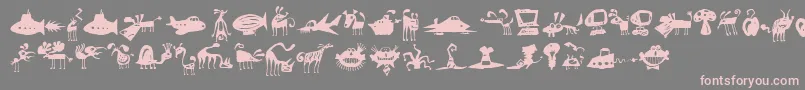 フォントPfwonderbatsRegular – 灰色の背景にピンクのフォント