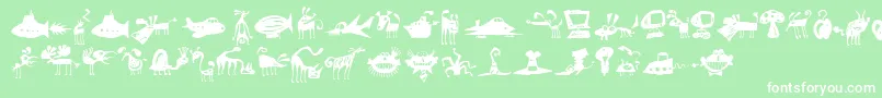 Czcionka PfwonderbatsRegular – białe czcionki na zielonym tle