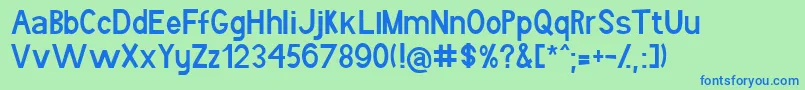 BoringBoron Font – Blue Fonts on Green Background