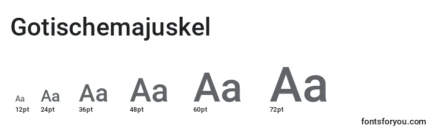 Размеры шрифта Gotischemajuskel