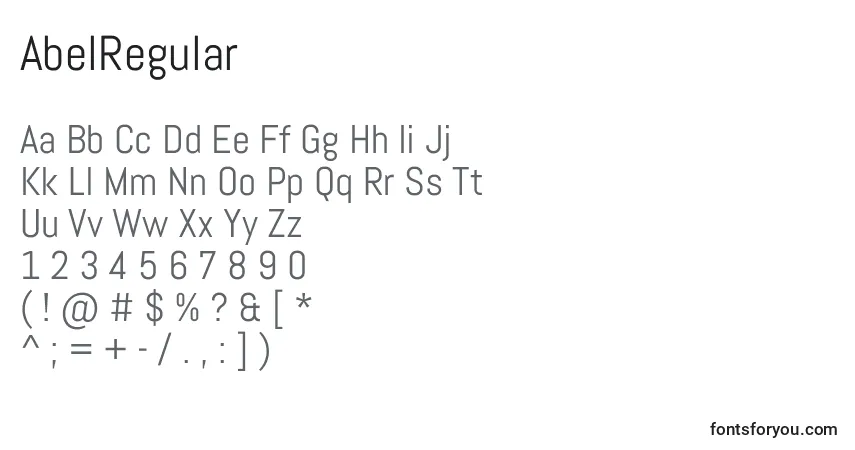 AbelRegularフォント–アルファベット、数字、特殊文字