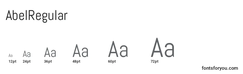 Размеры шрифта AbelRegular