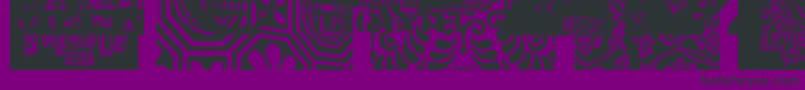 Obeyxl2Caps-fontti – mustat fontit violetilla taustalla