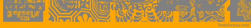 Obeyxl2Caps Font – Gray Fonts on Orange Background