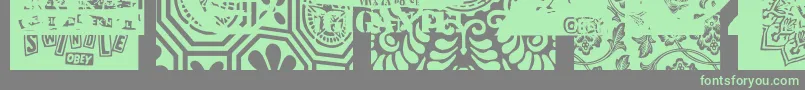 Obeyxl2Caps Font – Green Fonts on Gray Background