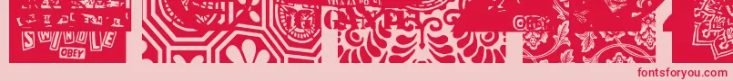 Obeyxl2Caps Font – Red Fonts on Pink Background