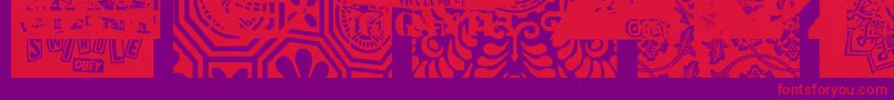 Obeyxl2Caps Font – Red Fonts on Purple Background