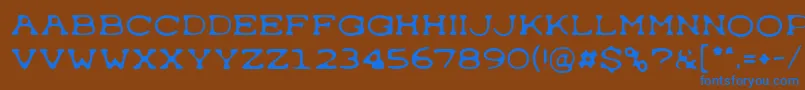 フォントTypewrong – 茶色の背景に青い文字