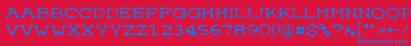 Czcionka Typewrong – niebieskie czcionki na czerwonym tle