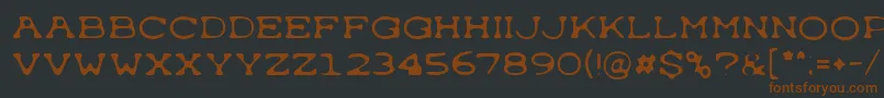 Typewrong-fontti – ruskeat fontit mustalla taustalla