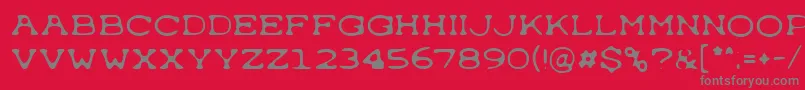 Fonte Typewrong – fontes cinzas em um fundo vermelho