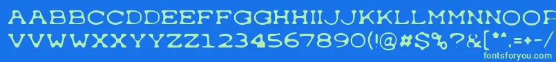 Fonte Typewrong – fontes verdes em um fundo azul