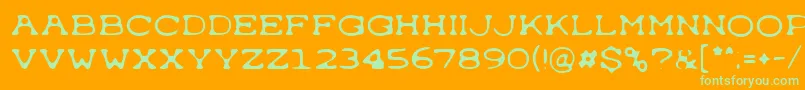 Typewrong Font – Green Fonts on Orange Background