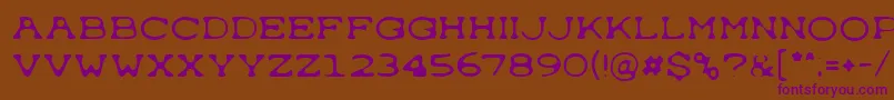 Weitere Informationen zur Typewrong-Schriftart Typewrong-Schriftart – Violette Schriften auf braunem Hintergrund
