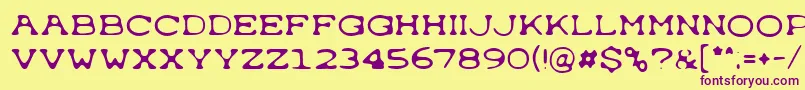 Weitere Informationen zur Typewrong-Schriftart Typewrong-Schriftart – Violette Schriften auf gelbem Hintergrund