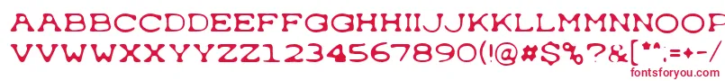 フォントTypewrong – 白い背景に赤い文字