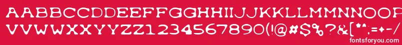 Fonte Typewrong – fontes brancas em um fundo vermelho