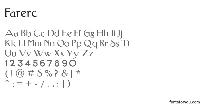 Schriftart Farerc – Alphabet, Zahlen, spezielle Symbole
