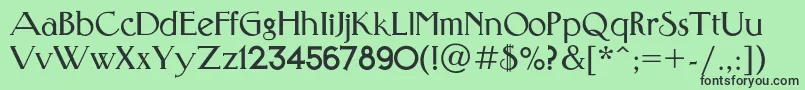 フォントFarerc – 緑の背景に黒い文字