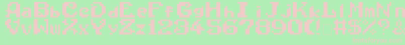 WonderBoyInMonsterWorld Font – Pink Fonts on Green Background