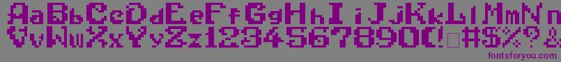 Шрифт WonderBoyInMonsterWorld – фиолетовые шрифты на сером фоне
