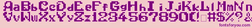 WonderBoyInMonsterWorld Font – Purple Fonts on Pink Background