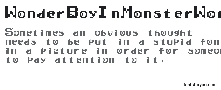 WonderBoyInMonsterWorld フォントのレビュー