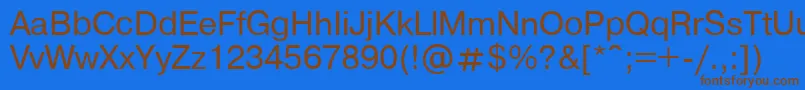 Ft86Plain Font – Brown Fonts on Blue Background