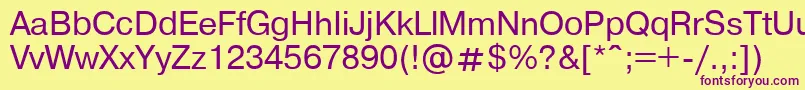 Ft86Plain Font – Purple Fonts on Yellow Background