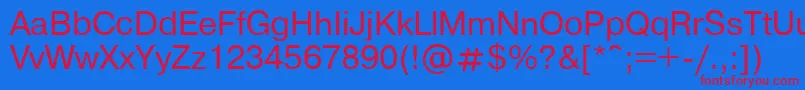 フォントFt86Plain – 赤い文字の青い背景