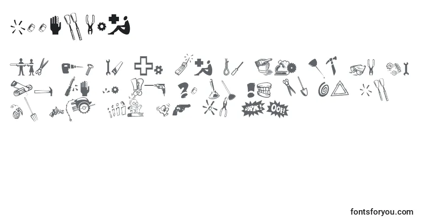Schriftart Tooltime – Alphabet, Zahlen, spezielle Symbole