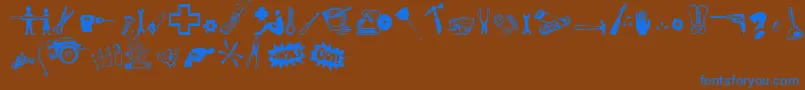 Tooltime Font – Blue Fonts on Brown Background