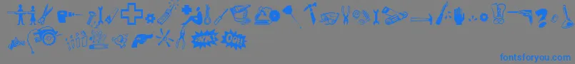 Tooltime Font – Blue Fonts on Gray Background