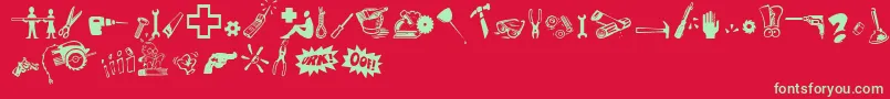 Tooltime Font – Green Fonts on Red Background