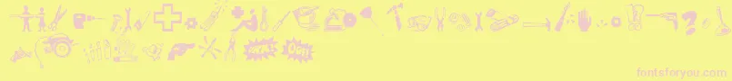 Tooltime Font – Pink Fonts on Yellow Background