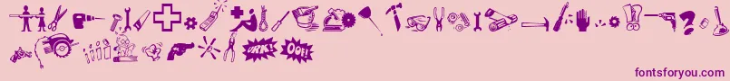 Tooltime-Schriftart – Violette Schriften auf rosa Hintergrund