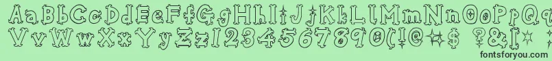 フォントOsharehn – 緑の背景に黒い文字