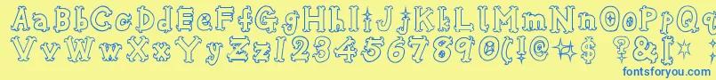 Osharehn Font – Blue Fonts on Yellow Background