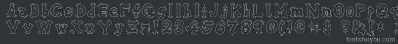 フォントOsharehn – 黒い背景に灰色の文字