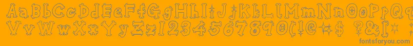 Osharehn-Schriftart – Graue Schriften auf orangefarbenem Hintergrund