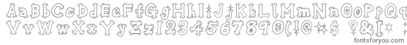Osharehn-fontti – harmaat kirjasimet valkoisella taustalla