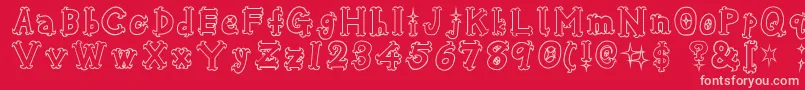 Osharehn Font – Pink Fonts on Red Background