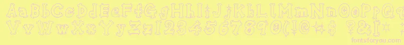 Osharehn-fontti – vaaleanpunaiset fontit keltaisella taustalla